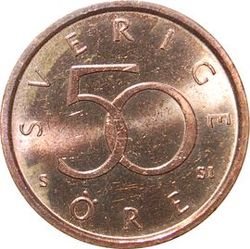 50 öre Carl XVI Gustaf 1992-2009