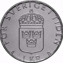 1 kr Carl XVI Gustaf 1982-2000
