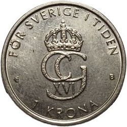 1 kr Carl XVI Gustaf 2000