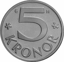 5 kr Carl XVI Gustaf 1976-2009