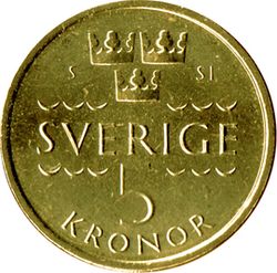 5 kr Carl XVI Gustaf 2016