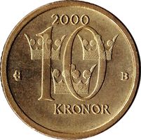10 kr Carl XVI Gustaf 1991-2000