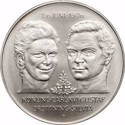 50 Kr Carl XVI Gustaf 1976 - Kungliga Bröllopet