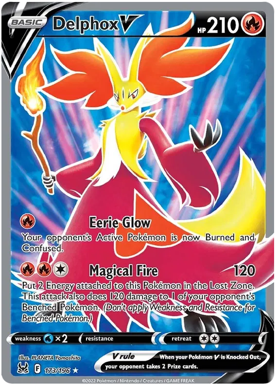 Delphox V - 173/196 - Full Art Ultra Rare - Lost Origin