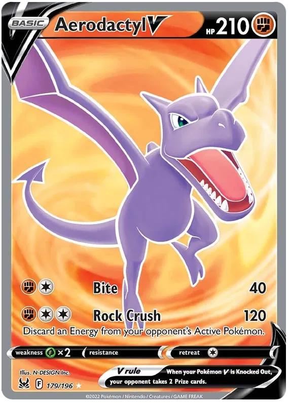 Aerodactyl V - 179/196 - Full Art Ultra Rare - Lost Origin