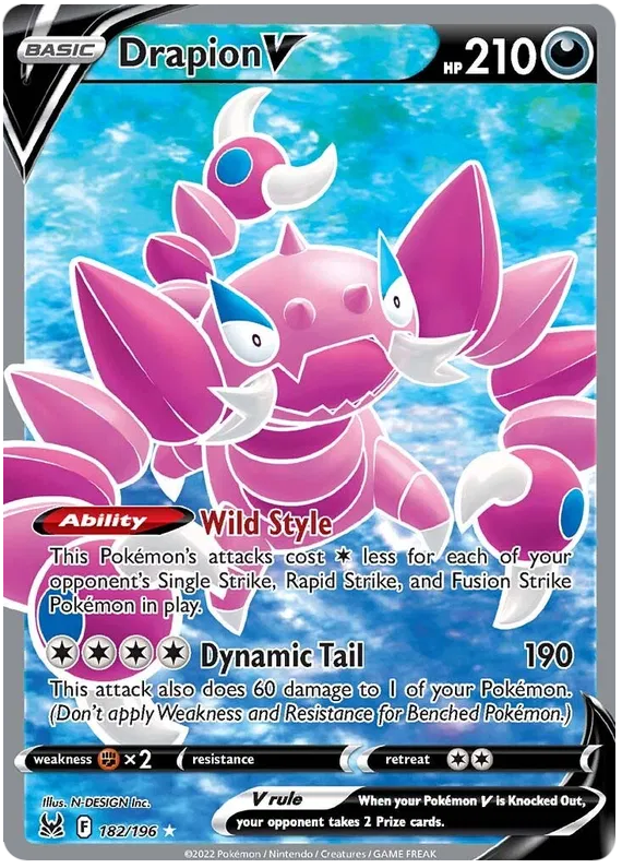 Drapion V - 182/196 - Full Art Ultra Rare - Lost Origin