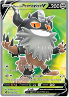Galarian Perrserker V - 183/196 - Full Art Ultra Rare - Lost Origin