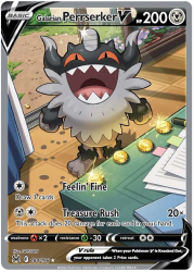 Galarian Perrserker V - 184/196 - Alternate Art Ultra Rare - Lost Origin