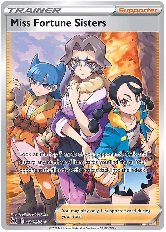 Miss Fortune Sisters - 194/196 - Full Art Ultra Rare - Lost Origin