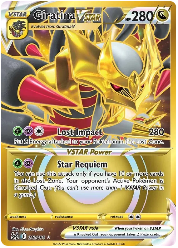 Giratina VSTAR - 212/196 - Secret Rare - Lost Origin