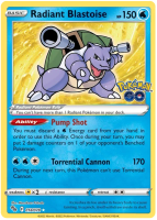 Radiant Blastoise - 018/078 - Radiant Rare - Pokemon Go