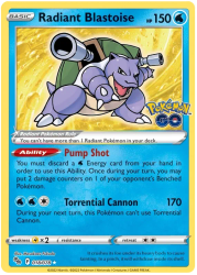 Radiant Blastoise - 018/078 - Radiant Rare - Pokemon Go