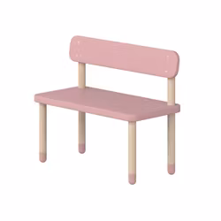 Bänk med ryggstöd rosa