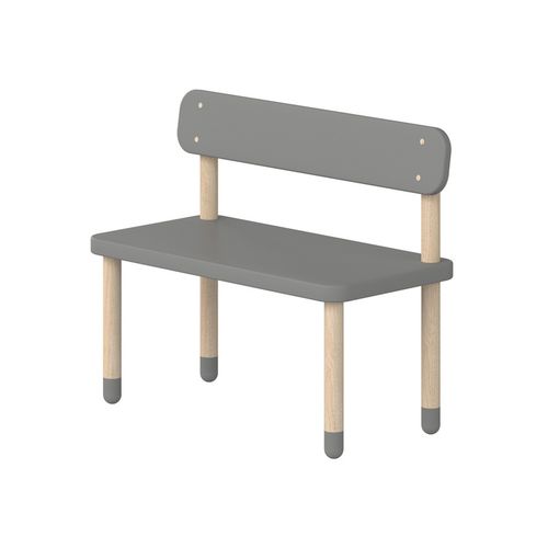 Bänk med ryggstöd grå
