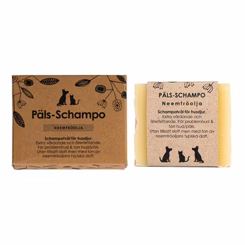 Päls-schampo husdjurstvål, Neemfröolja -ingen tillsatt doft
