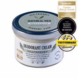 Naturlig Deo- Ekologisk deodorant cream Grapefrukt- 200 ml - Eco-Friendly Economy Pack