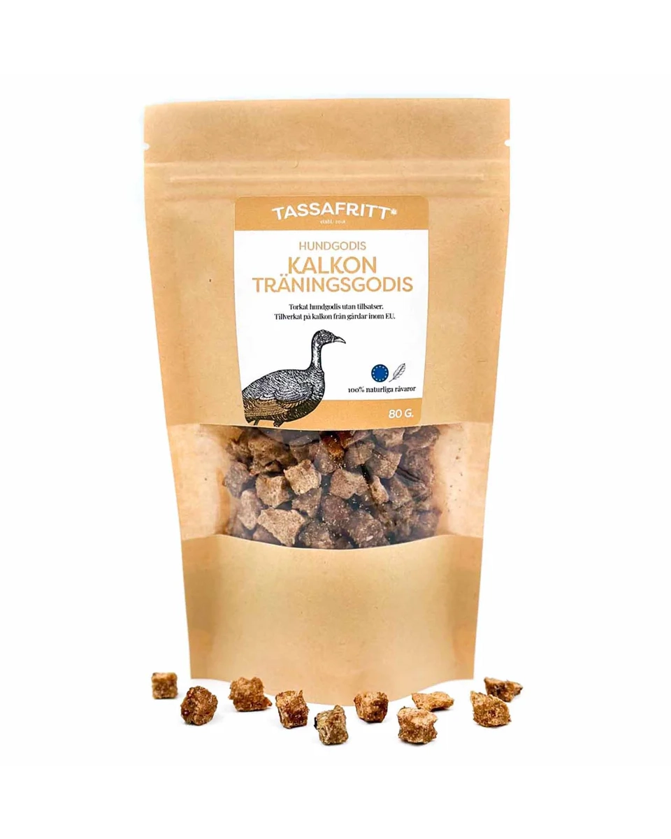 TassaFritt Kalkon Träningsgodis 80g Hundgodis