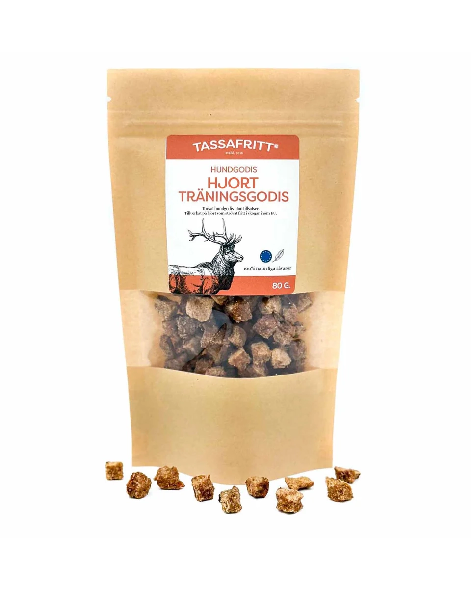 TassaFritt Hjort Träningsgodis 80g Hundgodis