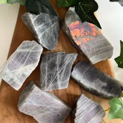 Labradorit skivor lila/rosa