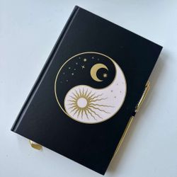 Anteckningsblock med Obsidianpenna - Yin och Yang