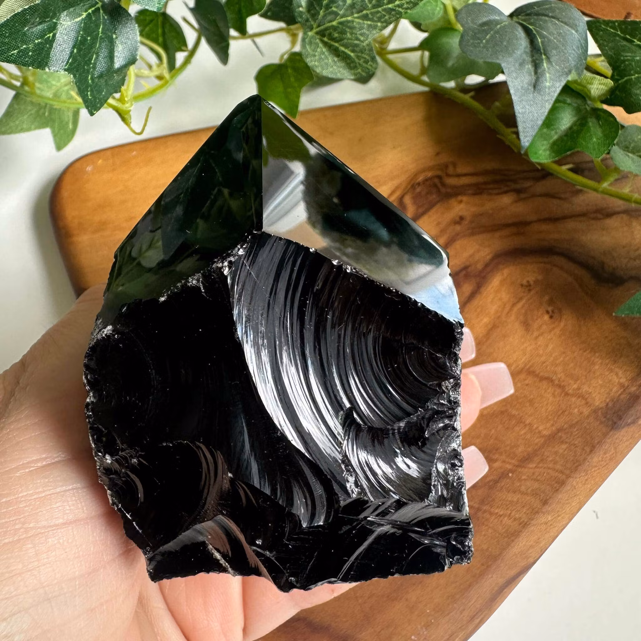 Obsidian halvrå spets - A
