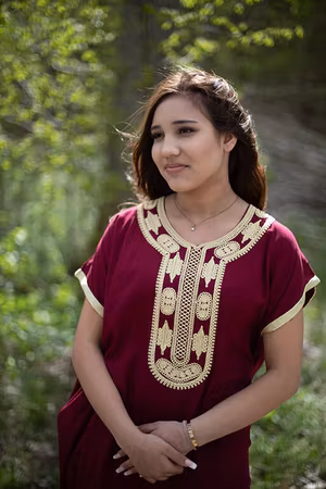 Marockansk kaftan med brodyr