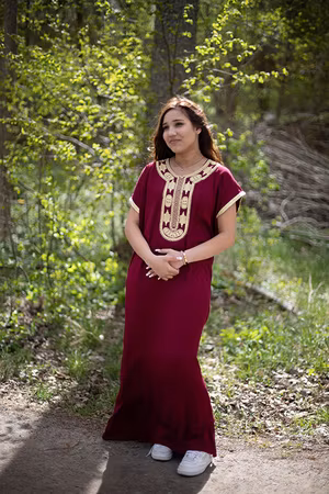 Marockansk kaftan med brodyr