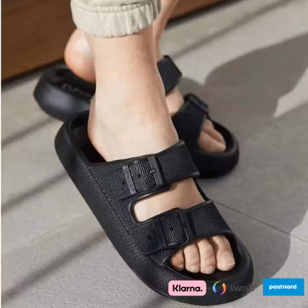 Mjuka stötdämpande moln tofflor (svart)