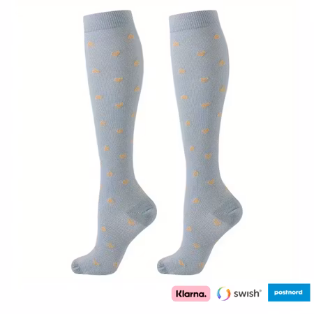 Kompressionsstrumpor (Gula hjärtan)