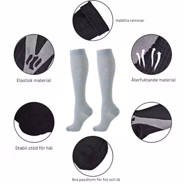 Kompressionsstrumpor (Gula hjärtan)