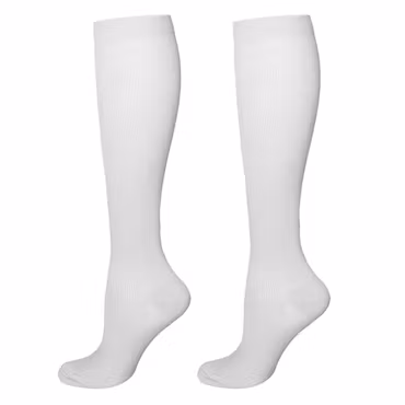 Vita stödstrumpor