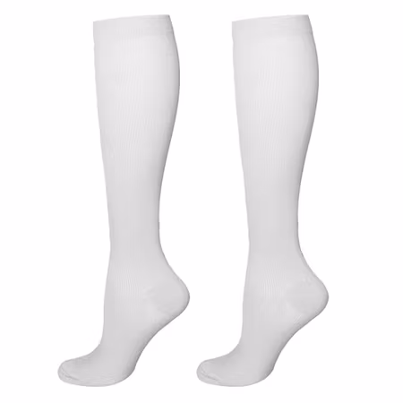 Vita stödstrumpor