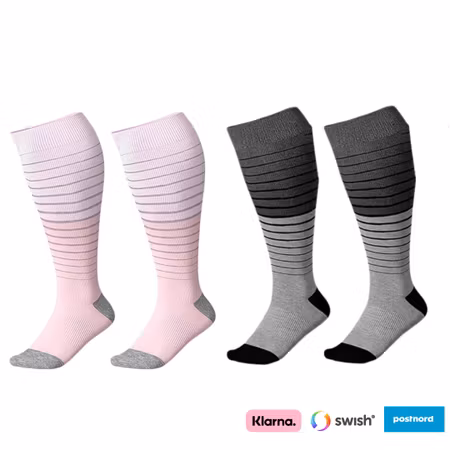 Kompressionsstrumpor XXL (Rosa/Grå)
