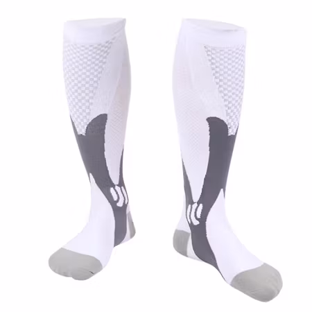 Stödstrumpor sport 2-pack (Vit/Grön)