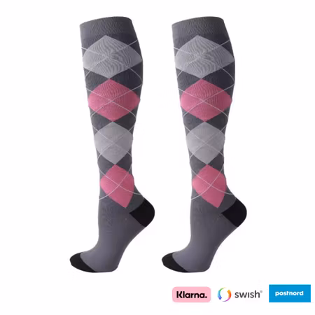 Stödstrumpor (rosa/grå)