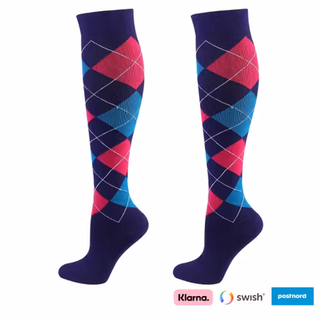 Stödstrumpor (Rosa/blå)