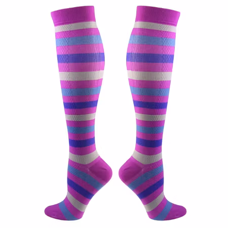 Stödstrumpor (Lila/Vit)
