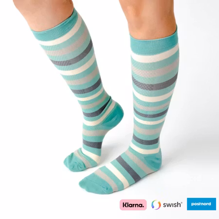 Stödstrumpor (Gröna ränder)