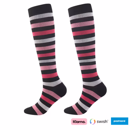 Stödstrumpor (Svart/Rosa)