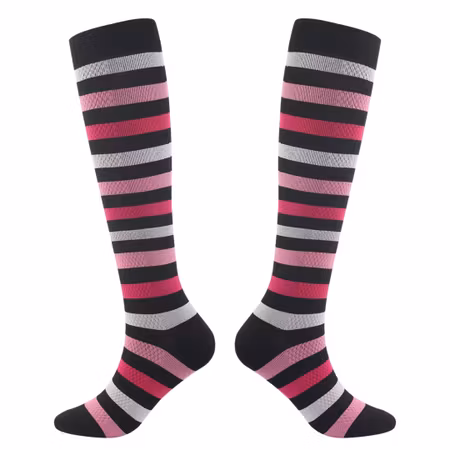 Stödstrumpor (Svart/Rosa)