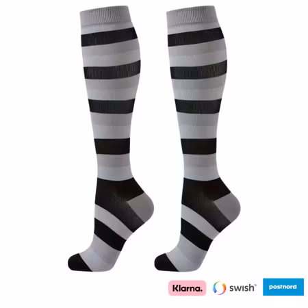 Stödstrumpor (Grå/vita)
