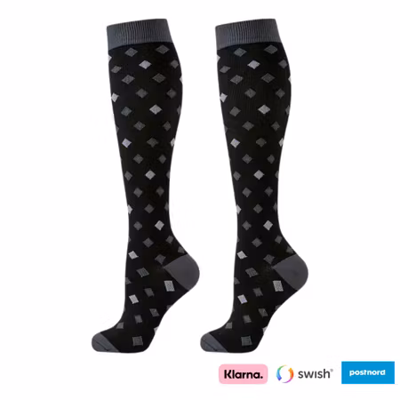 Rutiga stödstrumpor