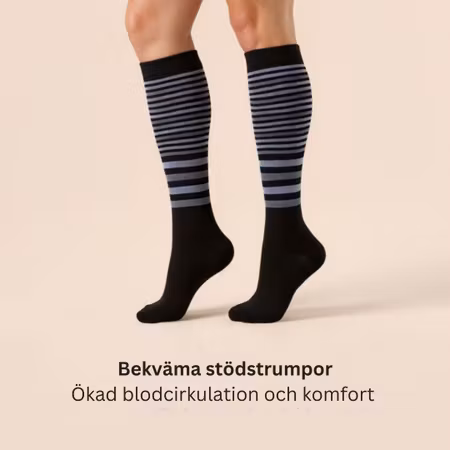 Stödstrumpor (Gråvita)