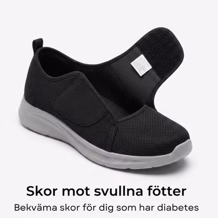 Specialskor för svullna fötter (svart)