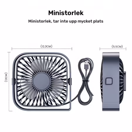 Bärbar USB-bordsfläkt