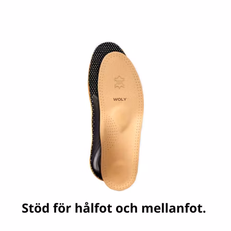 Anatomiska lädersulor med fotbädd för stöd och komfort – Woly Comfort Plus