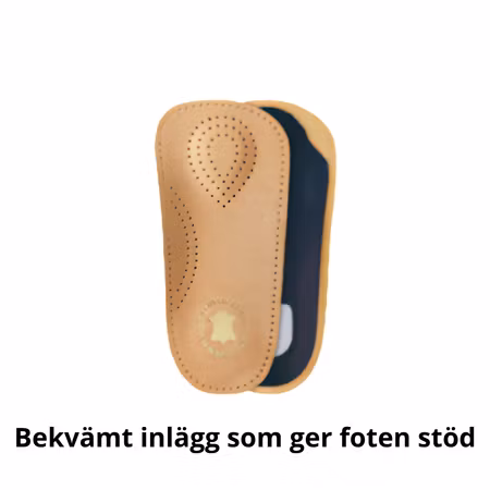 3/4 ortopediska lädersulor med stöd för hålfot och framfot – Shoeboy’s Perfect Plus
