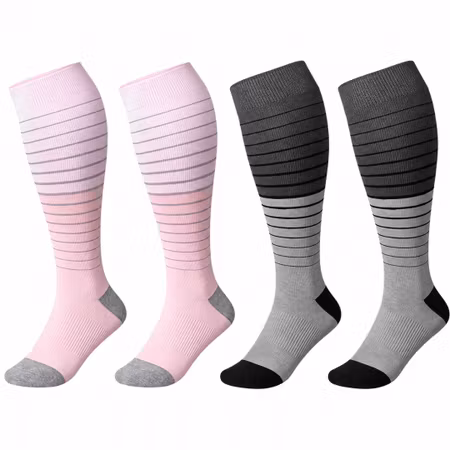 Kompressionsstrumpor XXL 2-pack (Rosa/Grå)