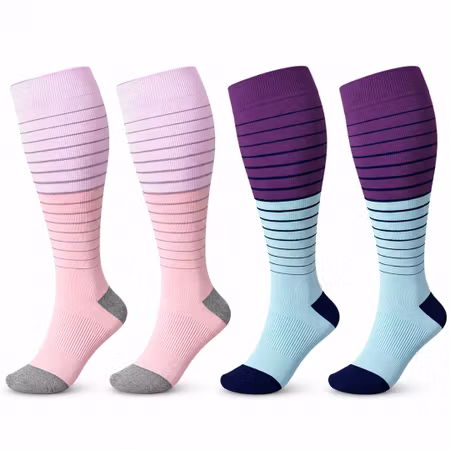Kompressionsstrumpor XXL 2-pack (Rosa/Lila)