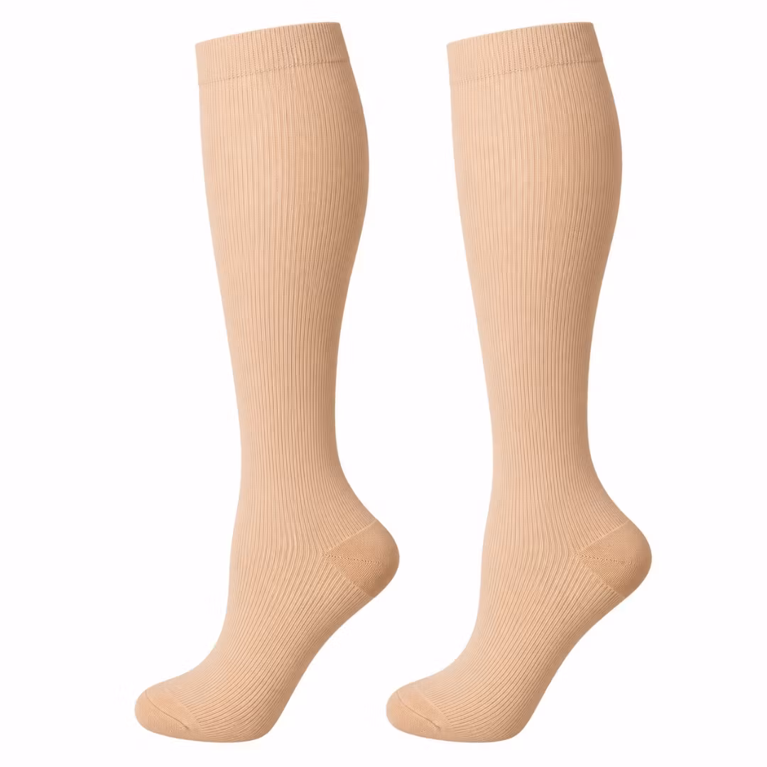 Beige stödstrumpor